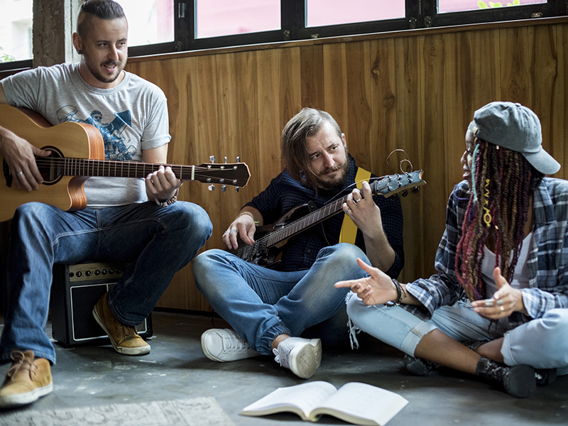 people playing musical instruments